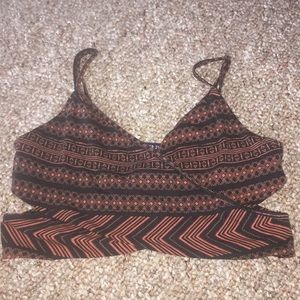 crossed festival crop top